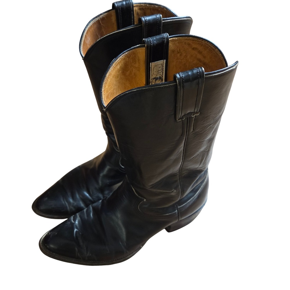 Nocona Mens Leather Western Cowboy Boots 11 D Pull On 1211 USA Made Festival